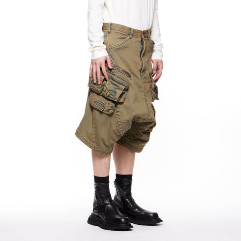 JULIUS 847PAM8-ID Indigo / Indigo Denim Short Cargo Pants